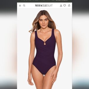 Miraclesuit Purple and Black Swirl One-Piece Swimsuit
